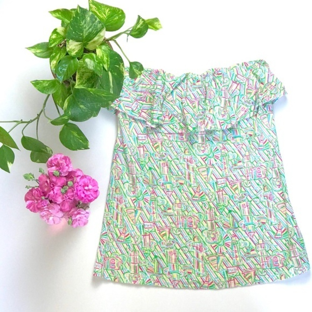 Lilly Pulitzer Resort White Guiding Light Wiley Tube Top in Medium Excellent Con